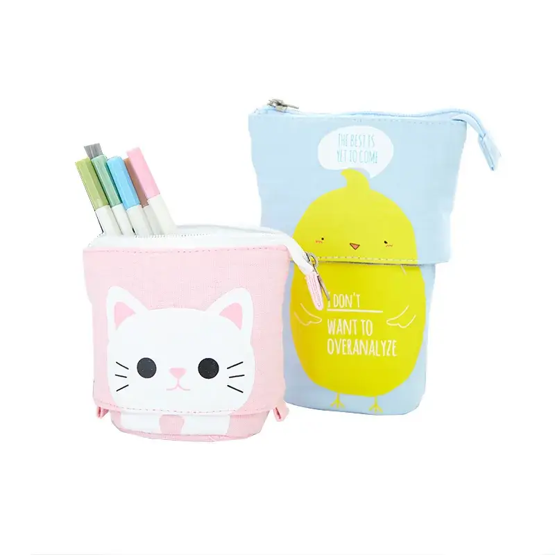South Korea Cute Pencil Case Drop-down Stretchable Canvas - Image 59