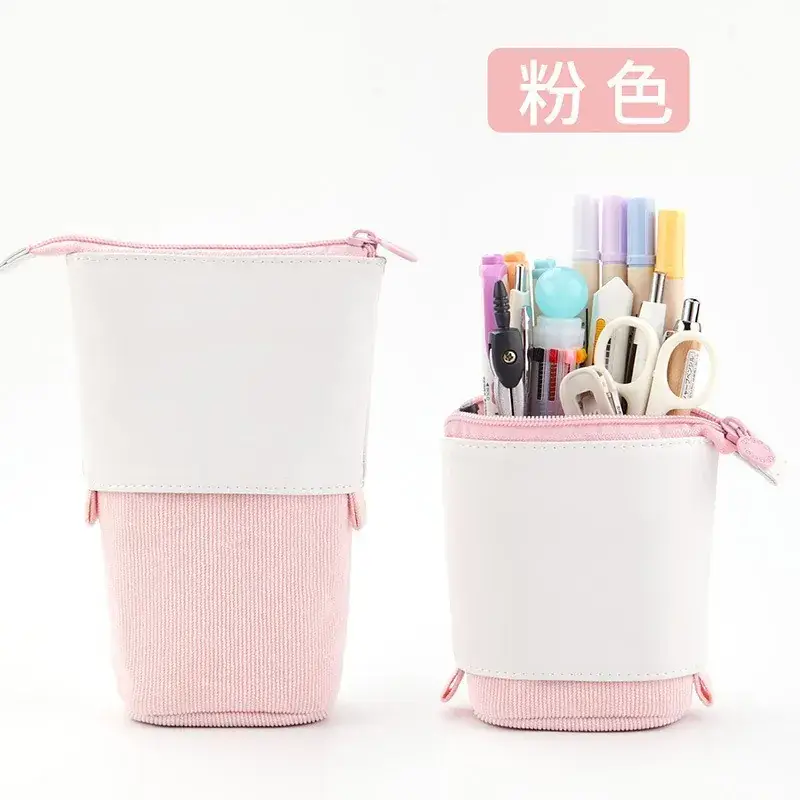 South Korea Cute Pencil Case Drop-down Stretchable Canvas - Image 9