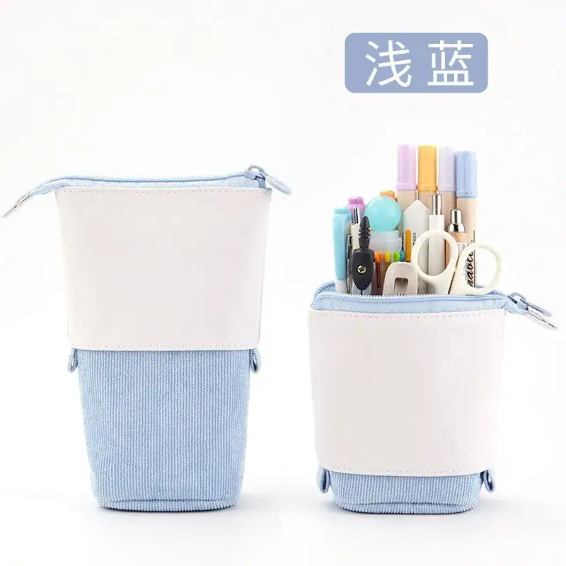 South Korea Cute Pencil Case Drop-down Stretchable Canvas - Image 10