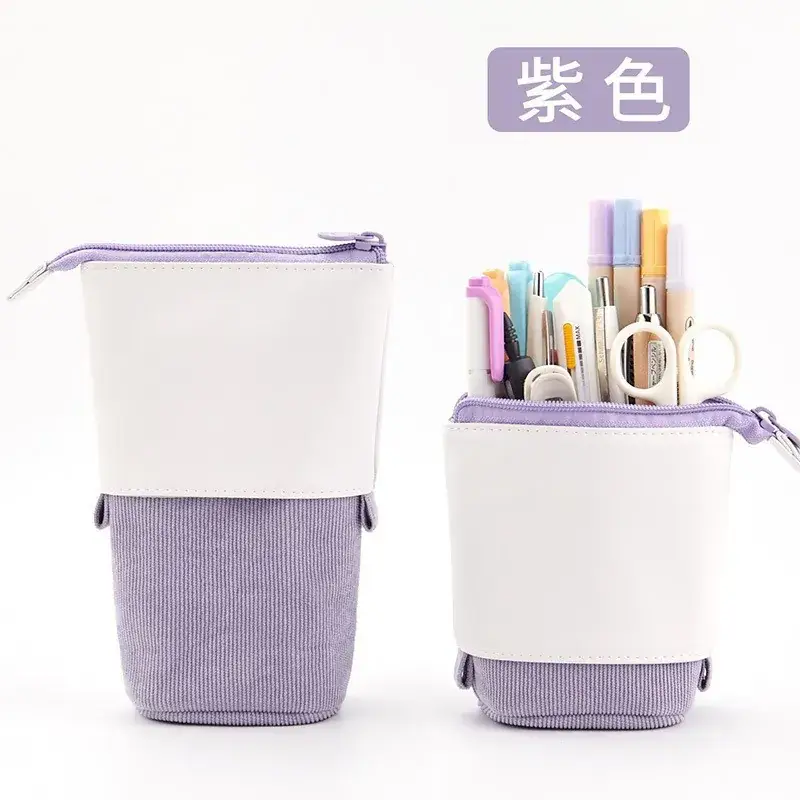South Korea Cute Pencil Case Drop-down Stretchable Canvas - Image 11