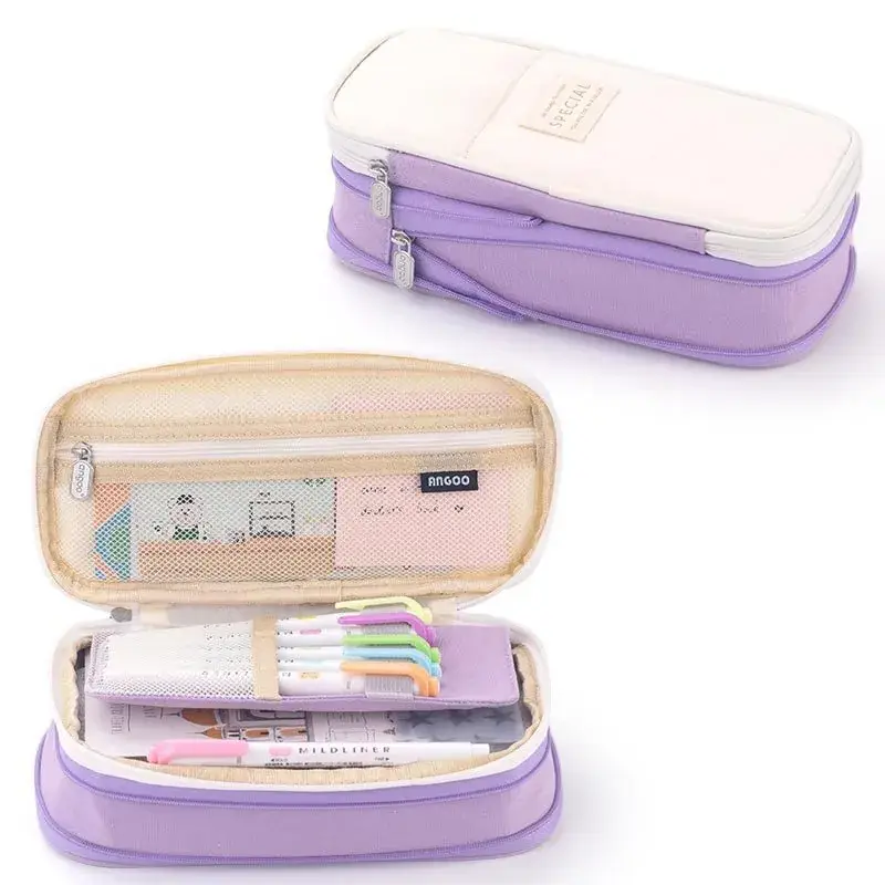 South Korea Cute Pencil Case Drop-down Stretchable Canvas - Image 24