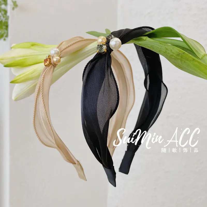 Organza Pearl Hair Tie with Fairy Design