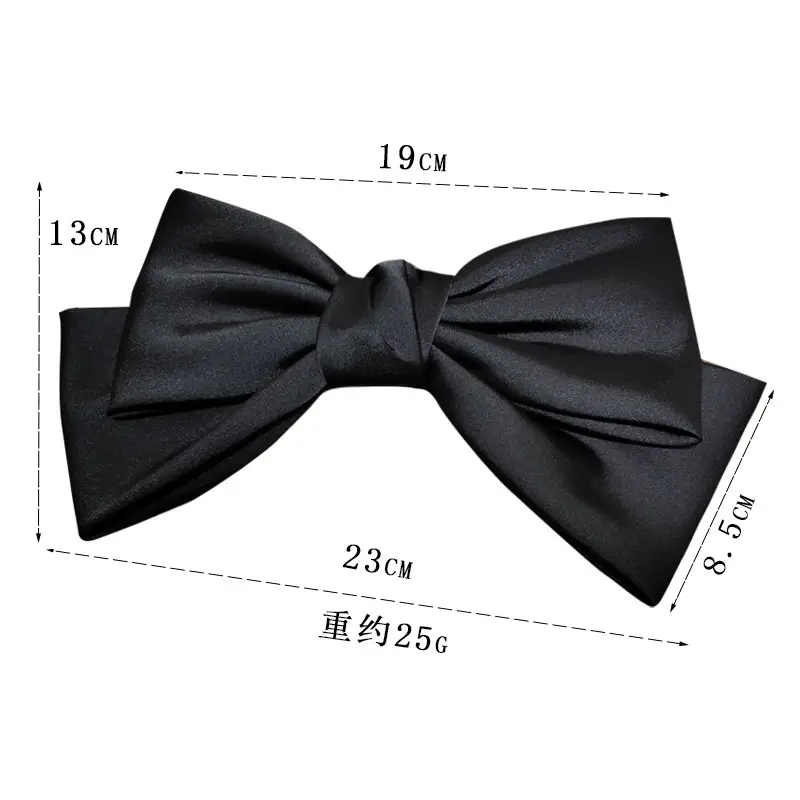 Korean Textured Satin Bow Top Clip Red — feature 1