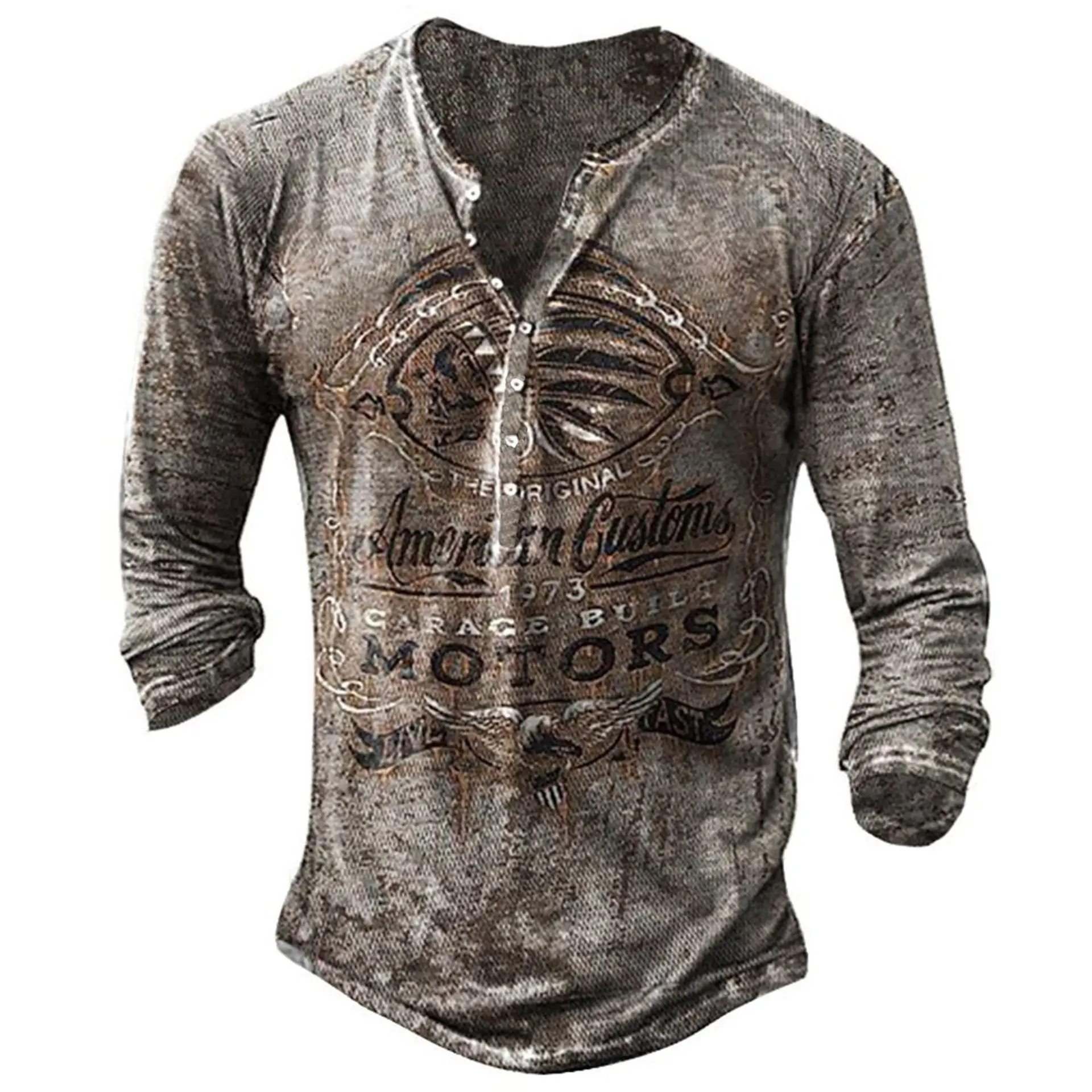 Black Printed Long Sleeve T-Shirt for Men
