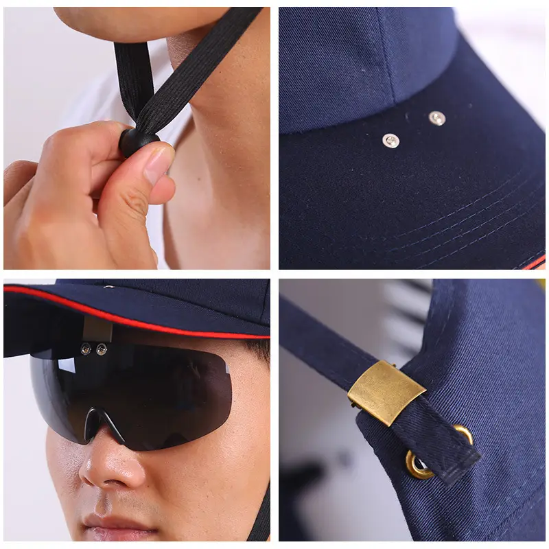 Red Baseball Cap with Goggles & Safety Strap - Image 2