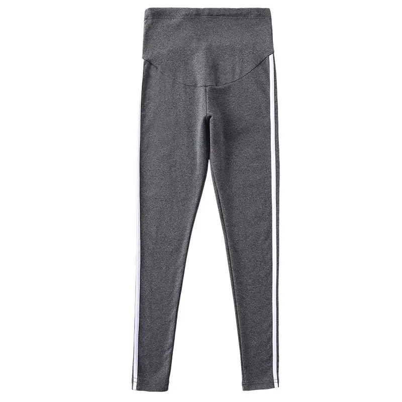 2023 Pregnant Women Grey Leggings Set with White Stripes - Image 7