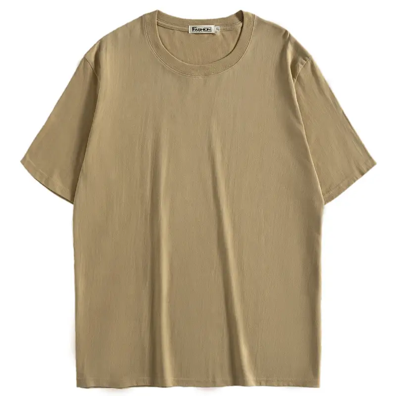Men White Loose Cotton T-Shirt Short Sleeve V-Neck - Image 29