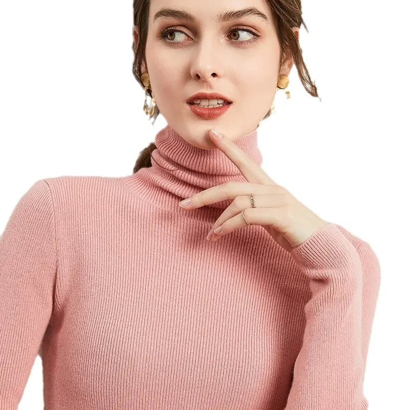 Women's Long Sleeve Pile Collar Sweater Beige - Image 22