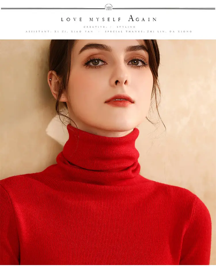 Women's Long Sleeve Pile Collar Sweater Beige — feature 14