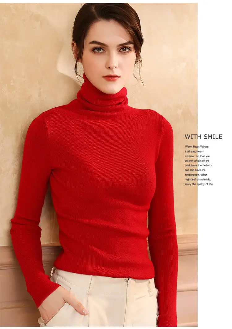 Women's Long Sleeve Pile Collar Sweater Beige — feature 15