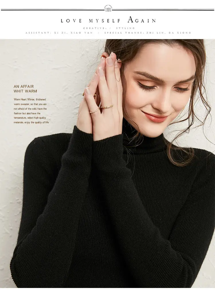 Women's Long Sleeve Pile Collar Sweater Beige — feature 24