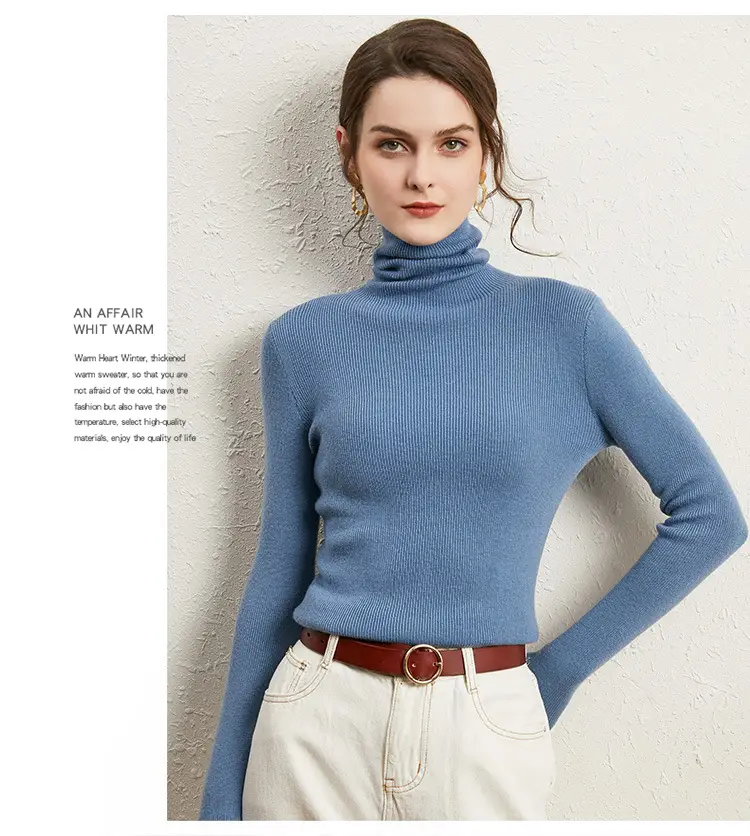 Women's Long Sleeve Pile Collar Sweater Beige — feature 29