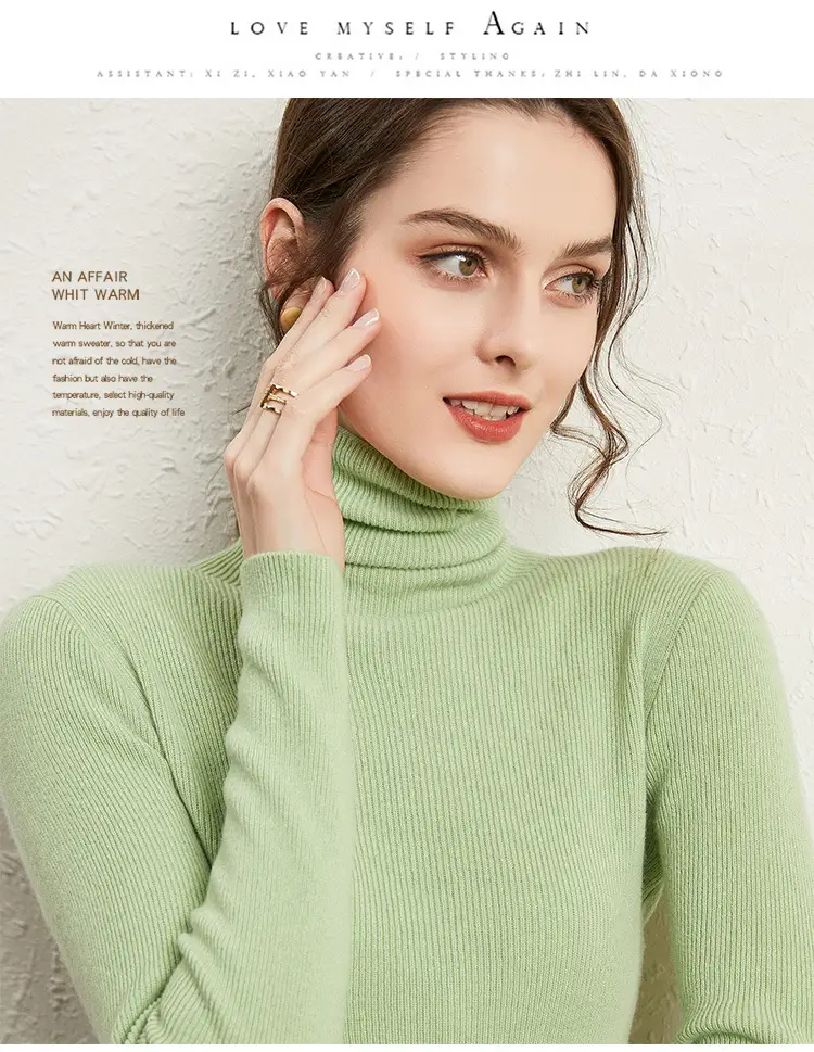 Women's Long Sleeve Pile Collar Sweater Beige — feature 34