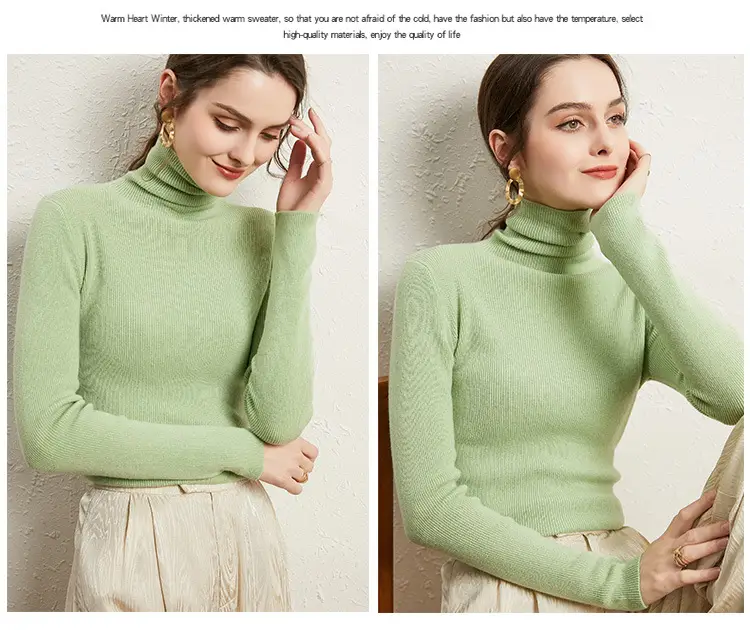 Women's Long Sleeve Pile Collar Sweater Beige — feature 35