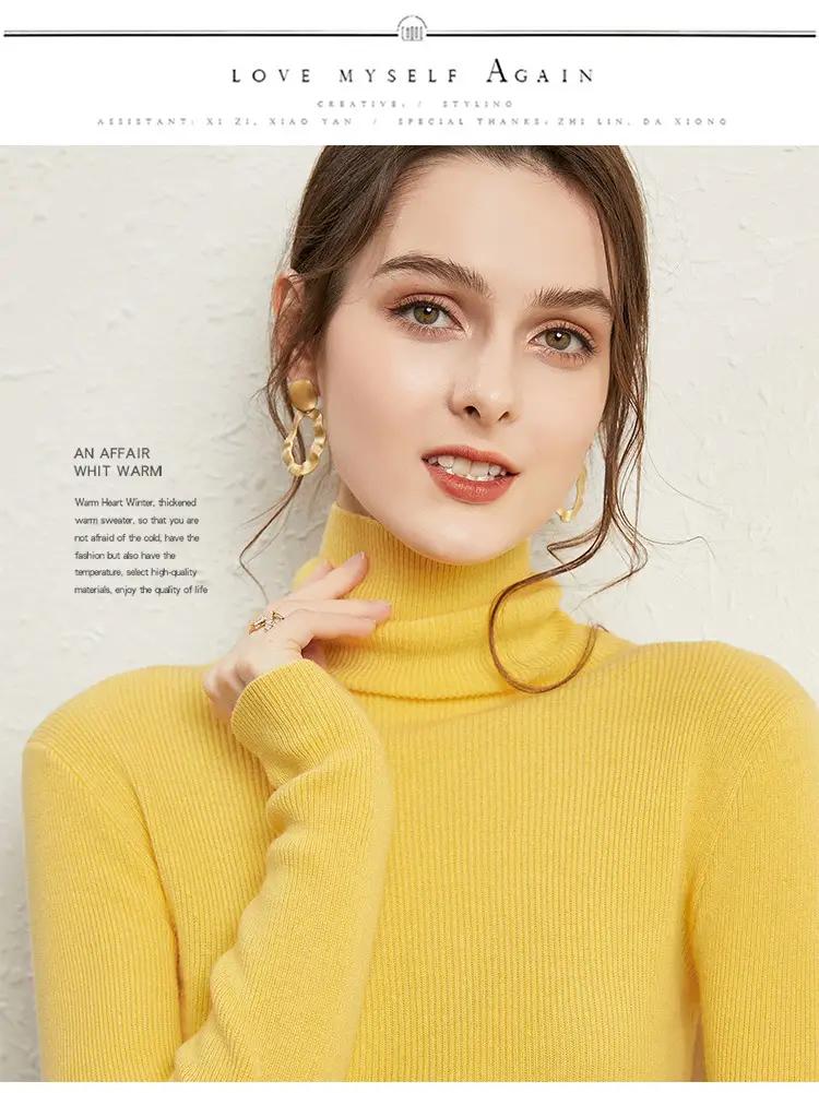 Women's Long Sleeve Pile Collar Sweater Beige — feature 38