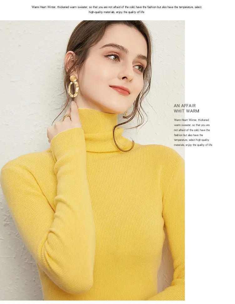 Women's Long Sleeve Pile Collar Sweater Beige — feature 39