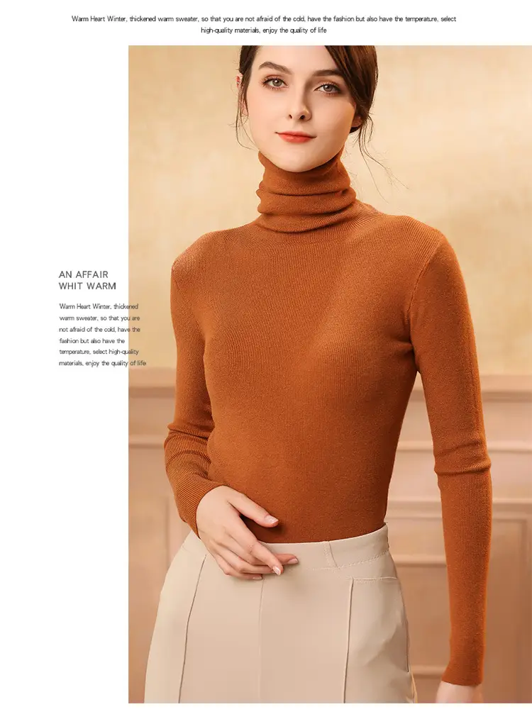 Women's Long Sleeve Pile Collar Sweater Beige — feature 41