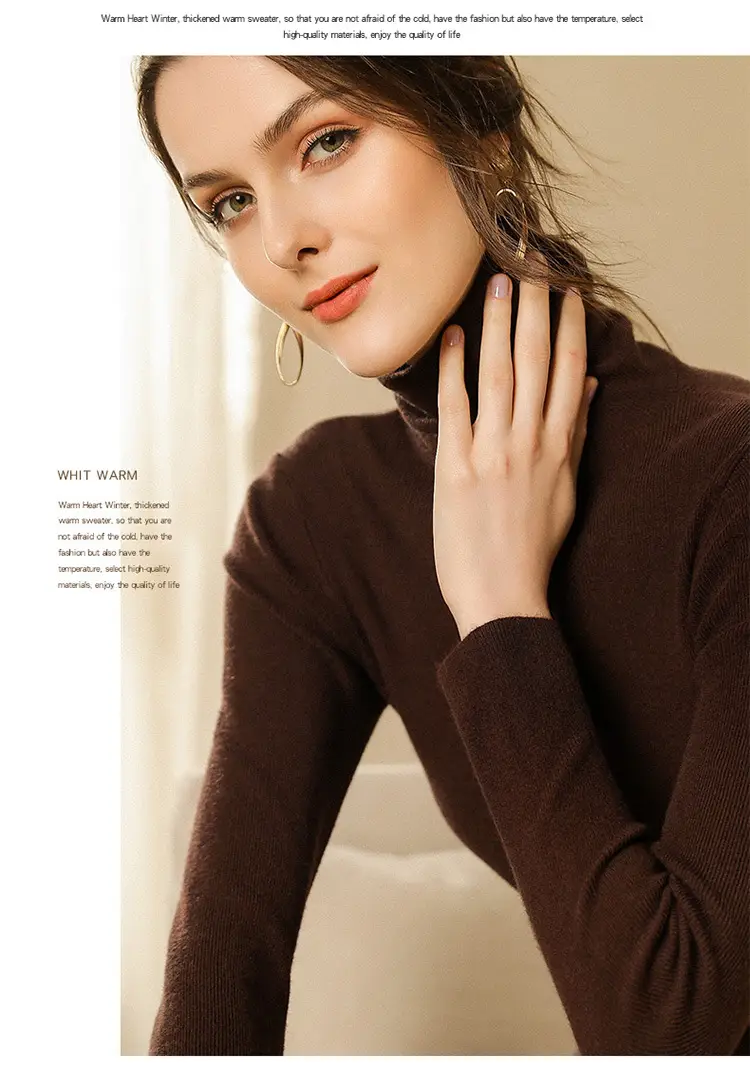 Women's Long Sleeve Pile Collar Sweater Beige — feature 43