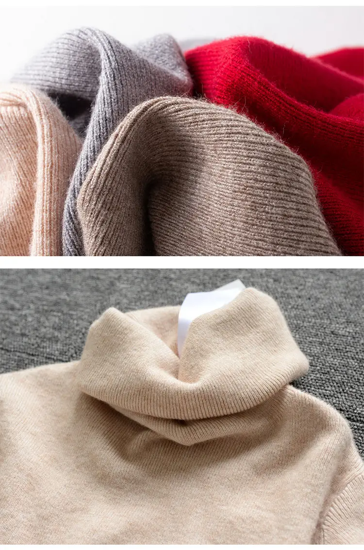 Women's Long Sleeve Pile Collar Sweater Beige — feature 45