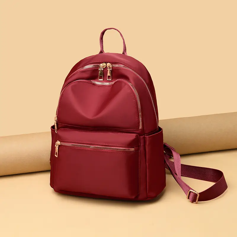 Women's Maroon Oxford Cloth Backpack 2024 New Trendy - Image 7