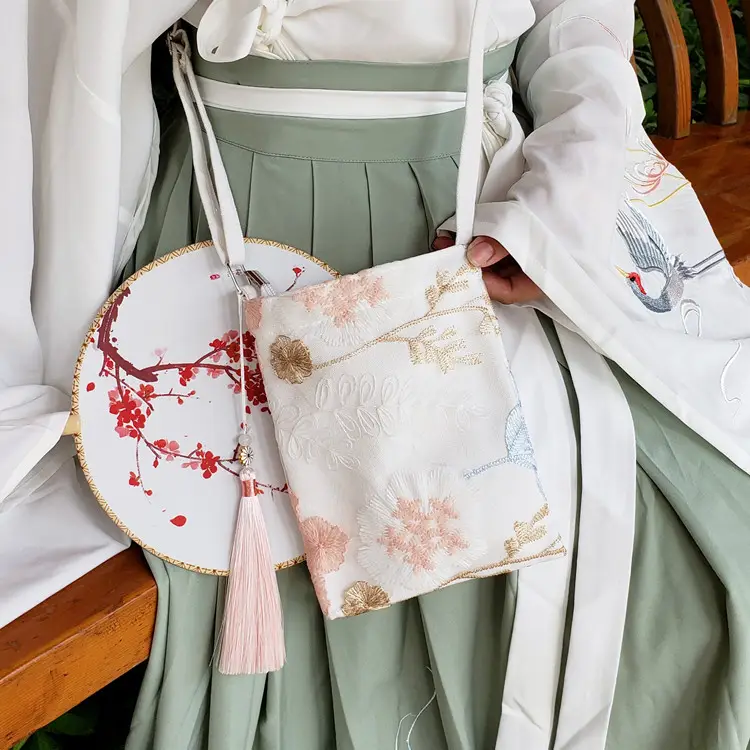 New Antique Lace Hanfu Zipper Mobile Phone Bag - Image 7