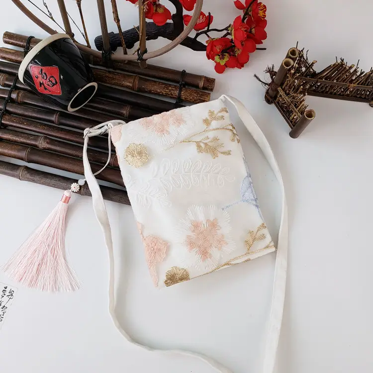 New Antique Lace Hanfu Zipper Mobile Phone Bag - Image 8
