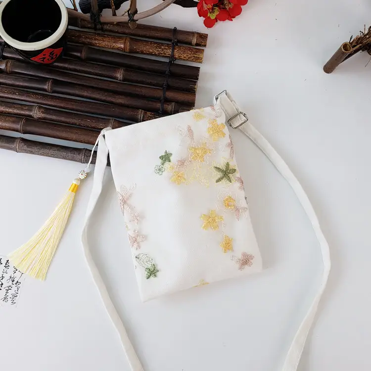 New Antique Lace Hanfu Zipper Mobile Phone Bag - Image 9