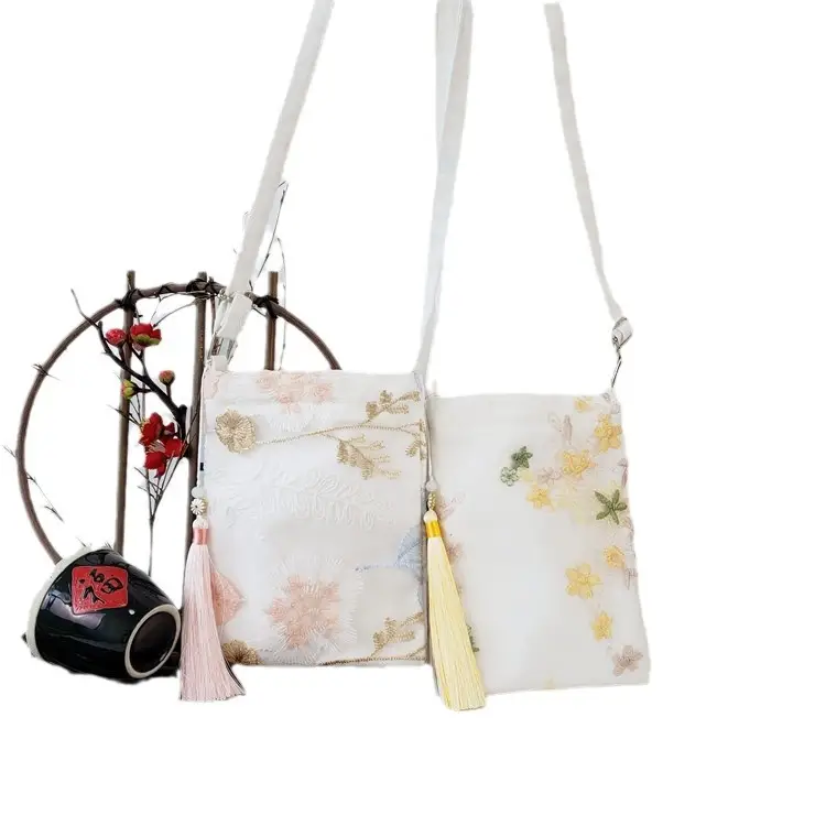 New Antique Lace Hanfu Zipper Mobile Phone Bag - Image 10