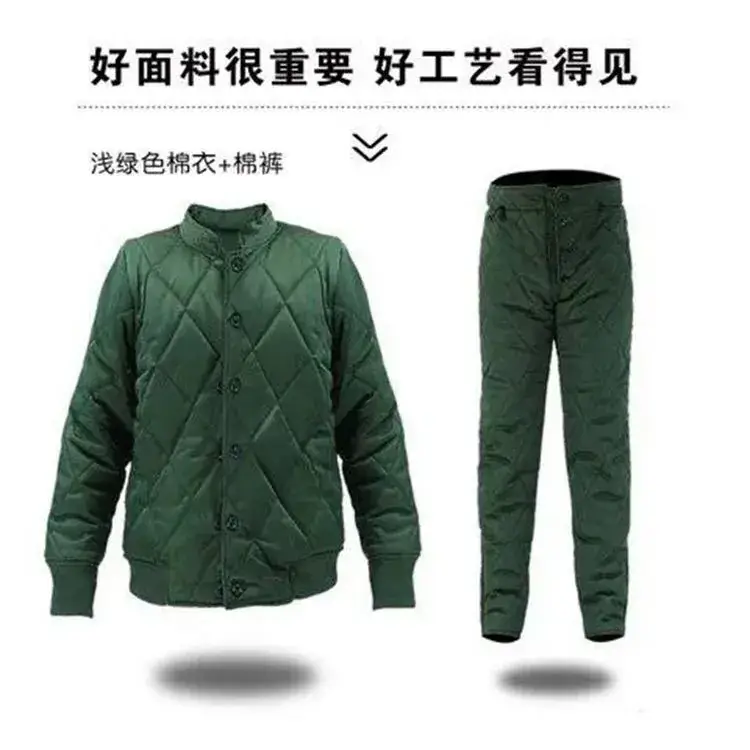 Men's Winter Quilted Jacket Olive Green Cold Proof - Image 8