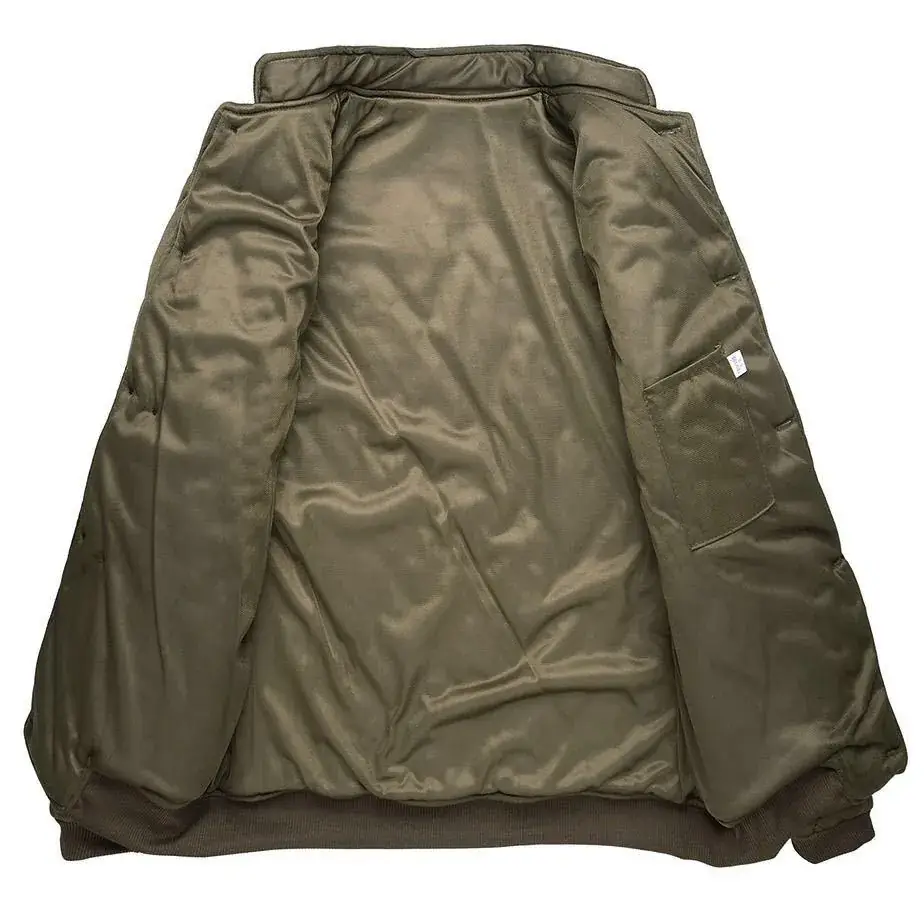 Men's Winter Quilted Jacket Olive Green Cold Proof - Image 9