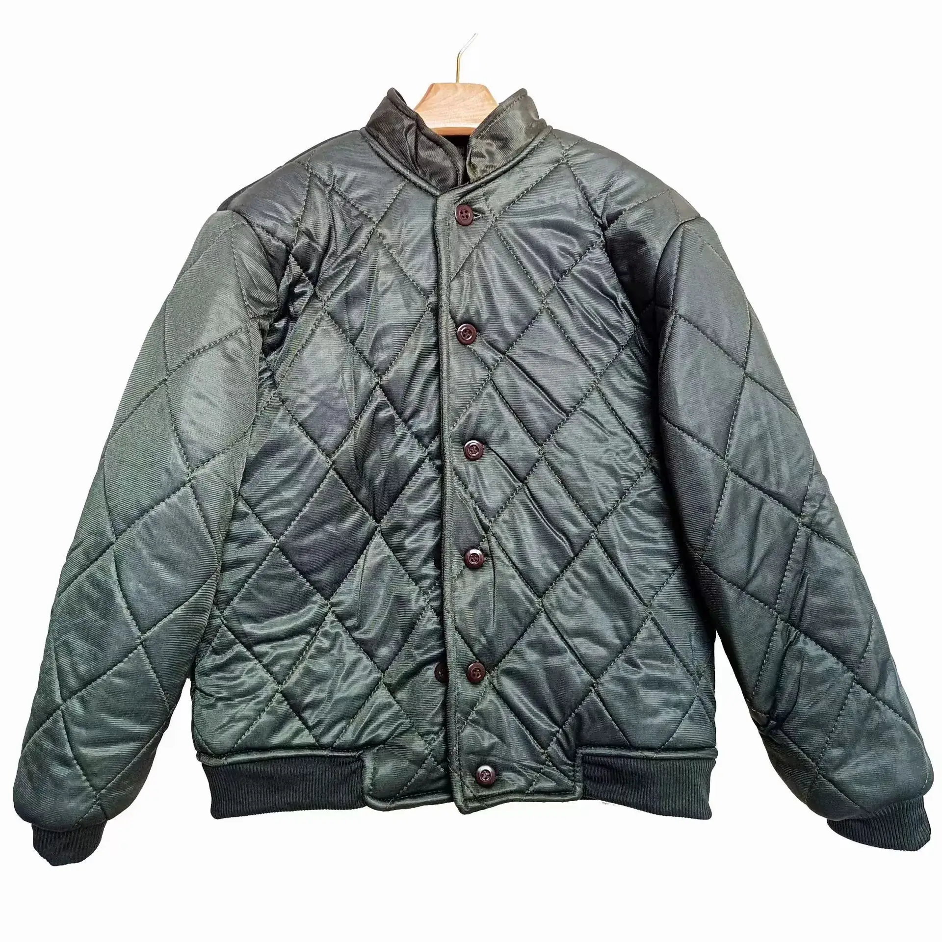 Men's Winter Quilted Jacket Olive Green Cold Proof - Image 5