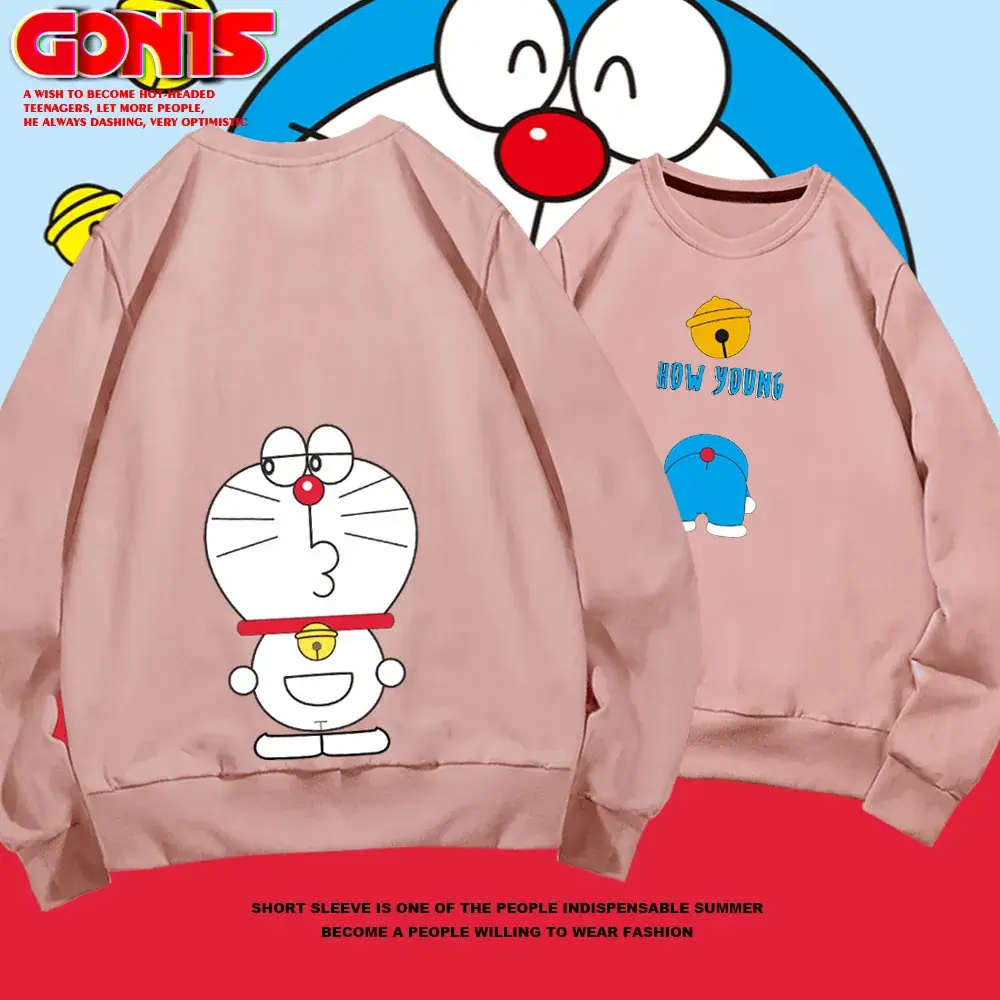 Doraemon Anime Sweater for Men Women Grey Print