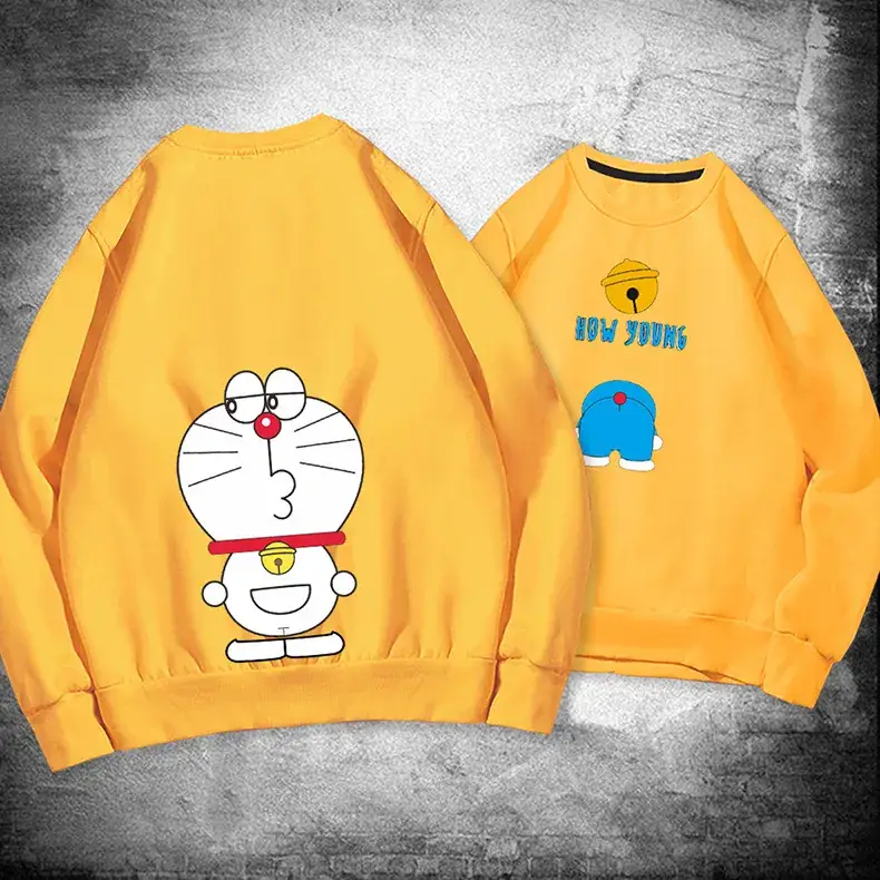 Doraemon Anime Sweater for Men Women Grey Print
