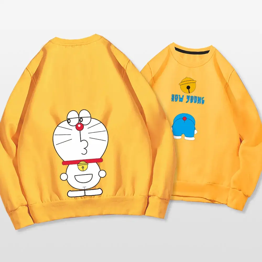 Doraemon Anime Sweater for Men Women Grey Print