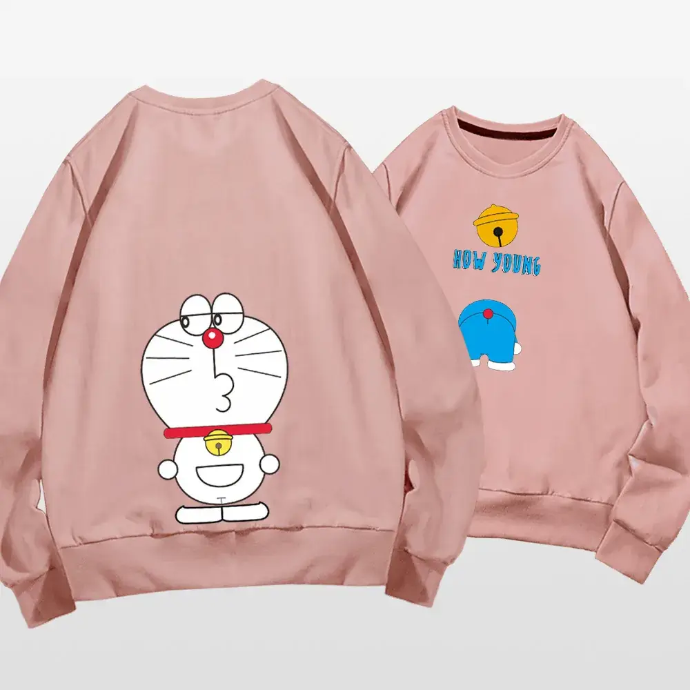 Doraemon Anime Sweater for Men Women Grey Print