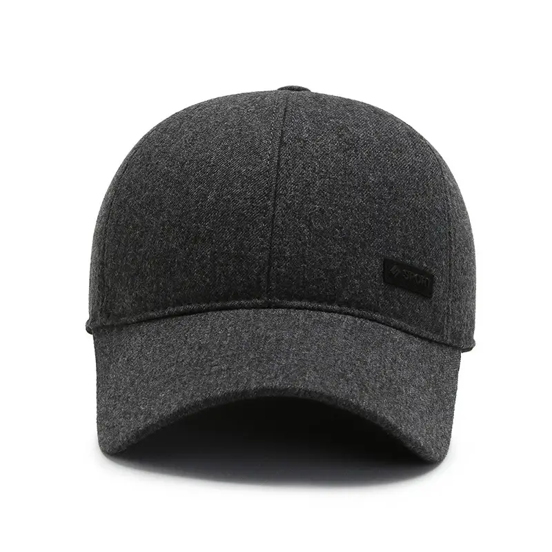 Men's Navy Fleece Baseball Cap with Ear Protection - Image 5