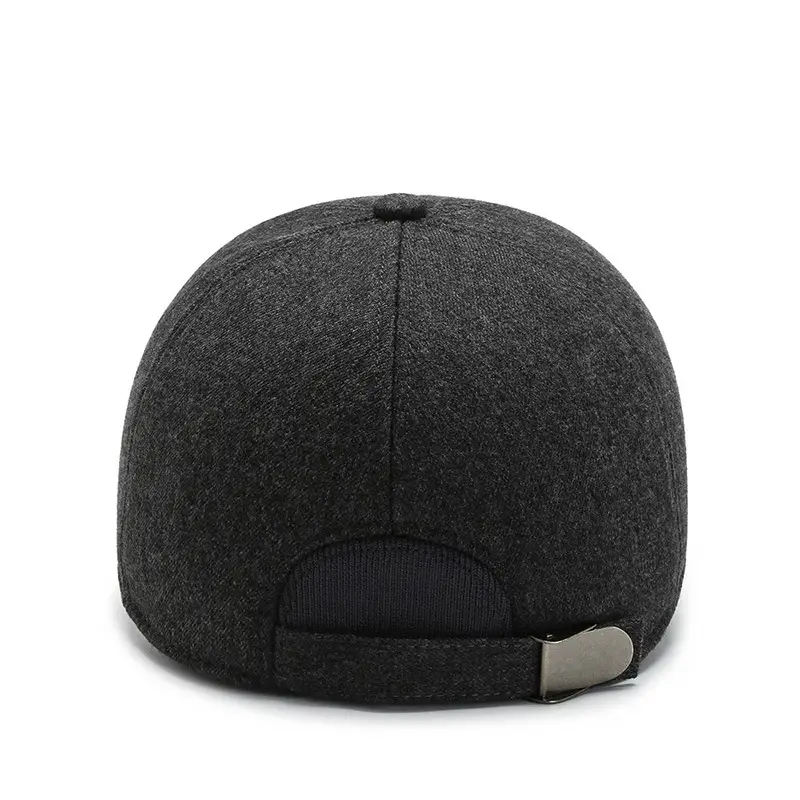 Men's Navy Fleece Baseball Cap with Ear Protection - Image 8