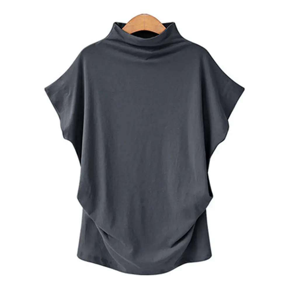 Women's Green High Collar T-Shirt Large - Image 10