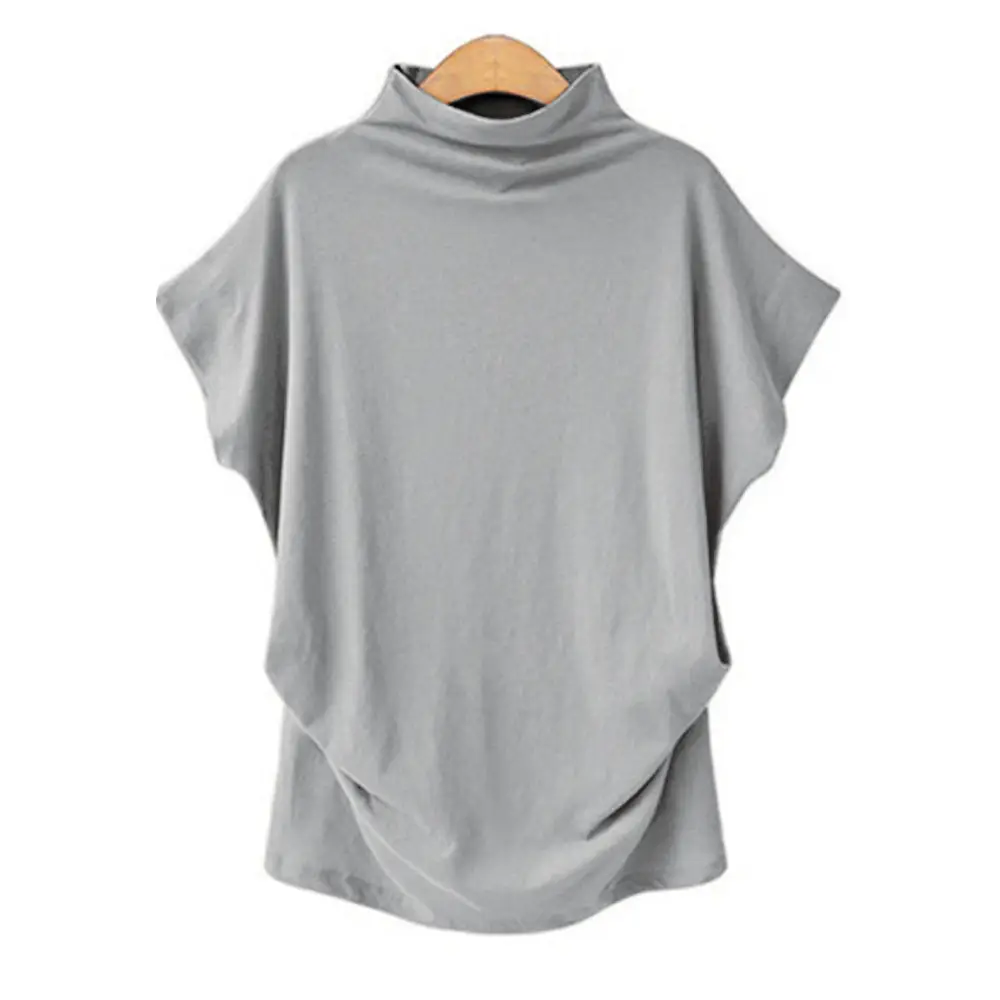 Women's Green High Collar T-Shirt Large - Image 12