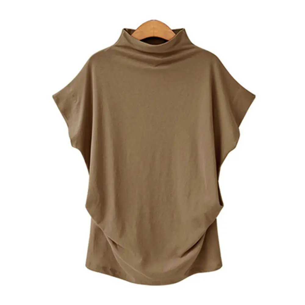 Women's Green High Collar T-Shirt Large - Image 14