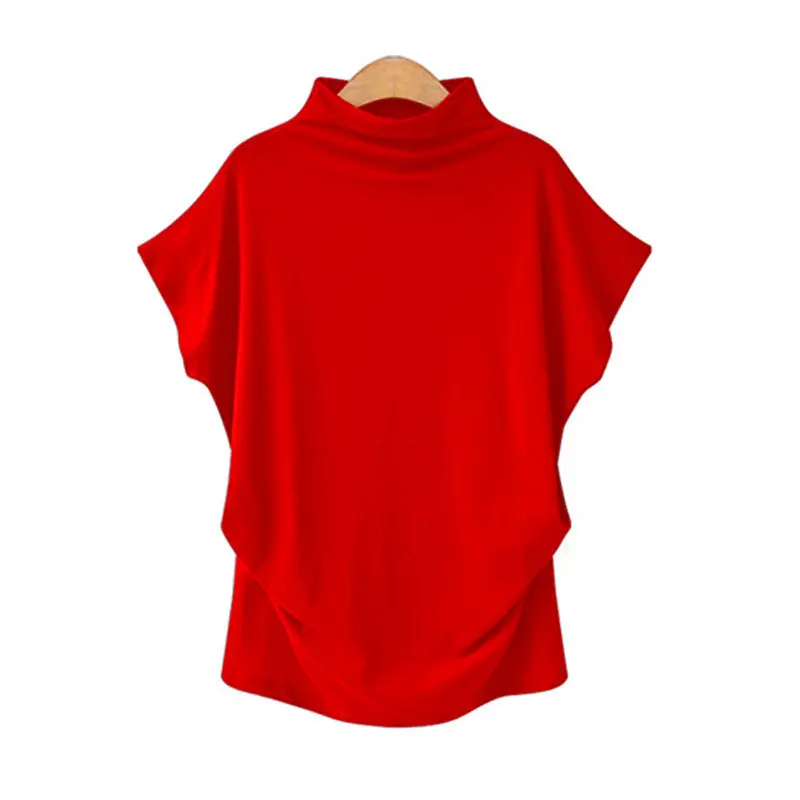 Women's Green High Collar T-Shirt Large - Image 2