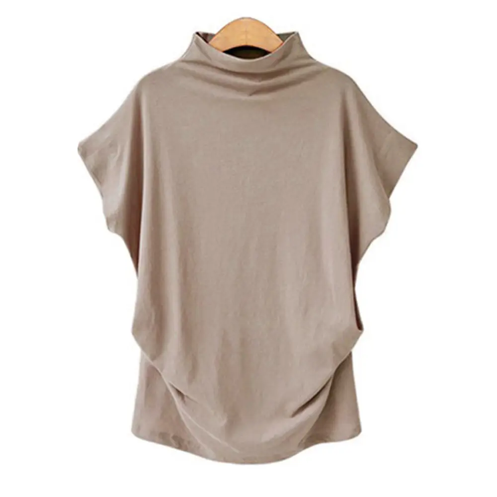 Women's Green High Collar T-Shirt Large - Image 5