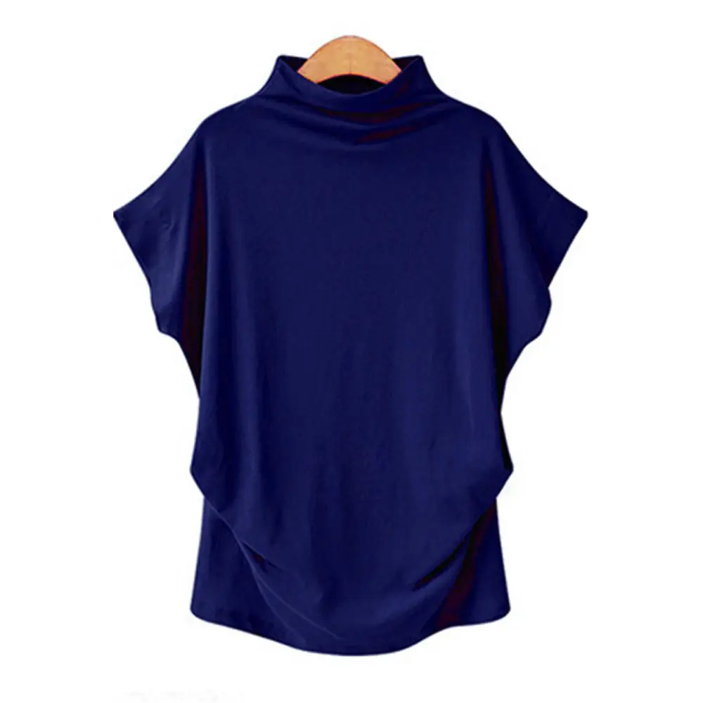 Women's Green High Collar T-Shirt Large - Image 7