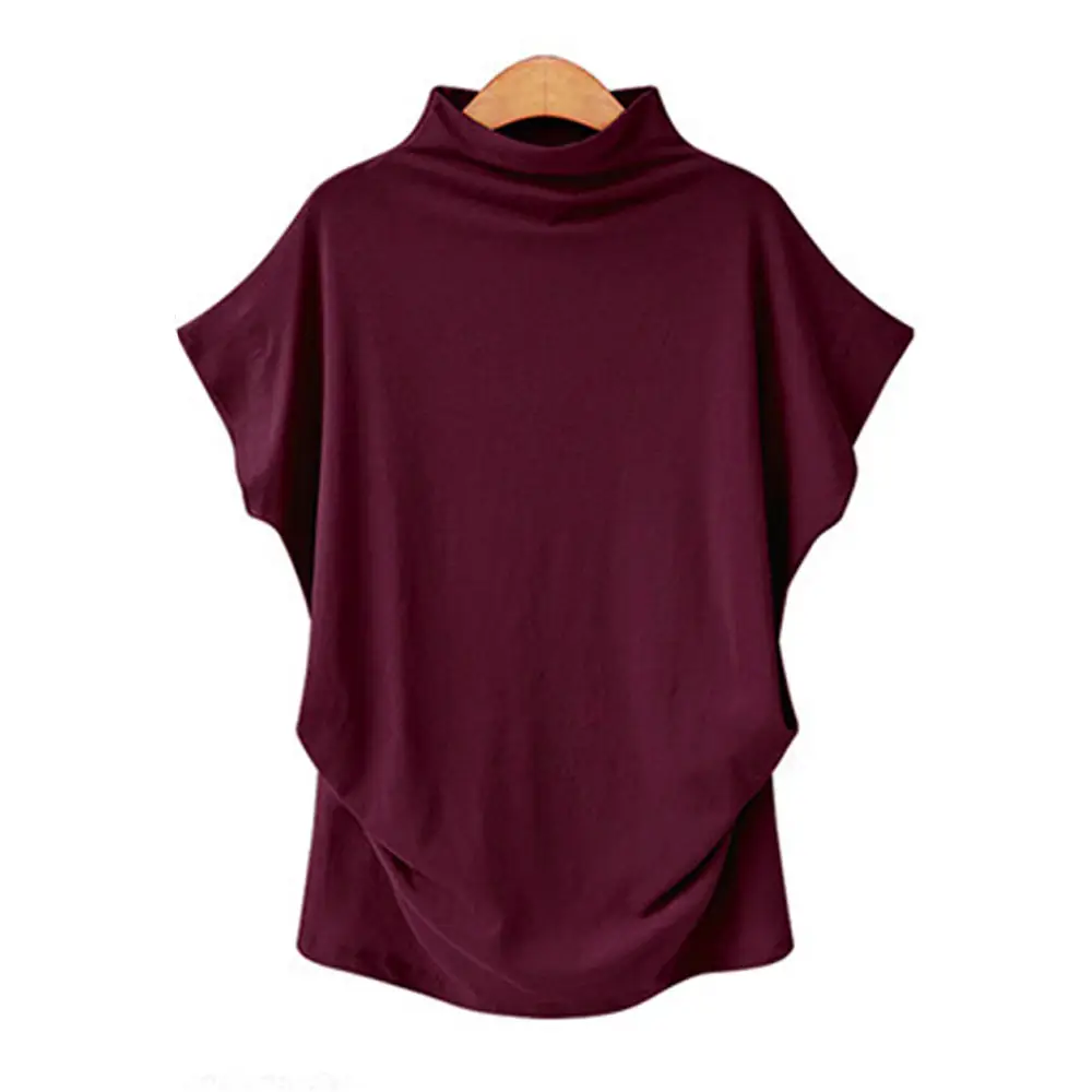 Women's Green High Collar T-Shirt Large - Image 8