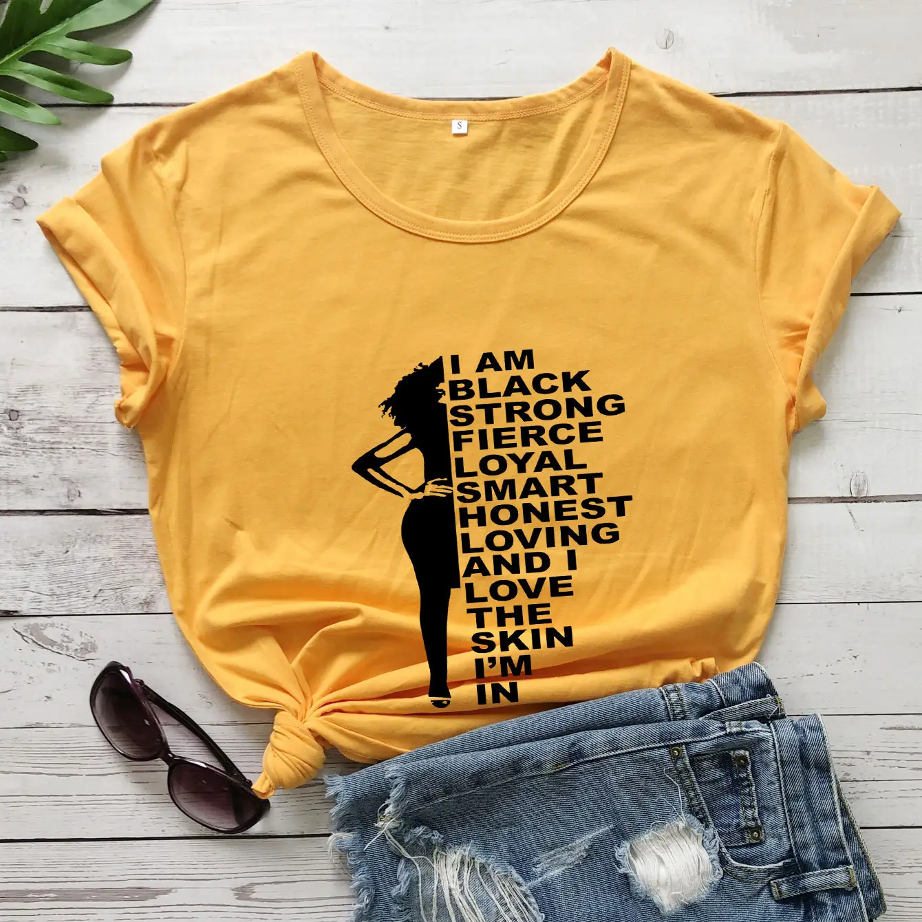 Maroon T-Shirt with "I AM Black Strong Fierce Loyal Smart" Design