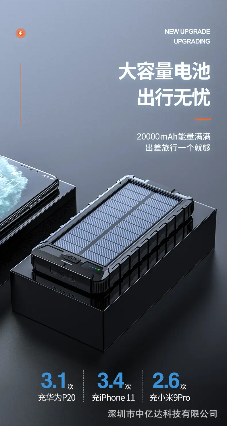 Solar Portable Power Bank with Compass — feature 7