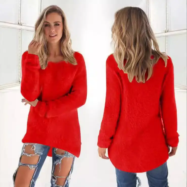 Women's Fuzzy Long Sleeve Sweater Set Autumn Winter - Image 16