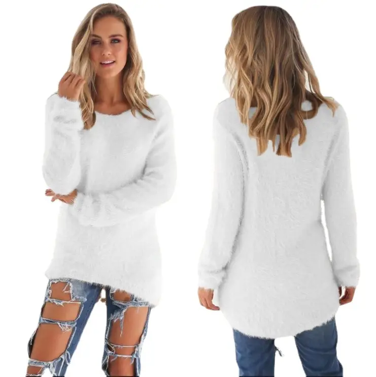 Women's Fuzzy Long Sleeve Sweater Set Autumn Winter - Image 18