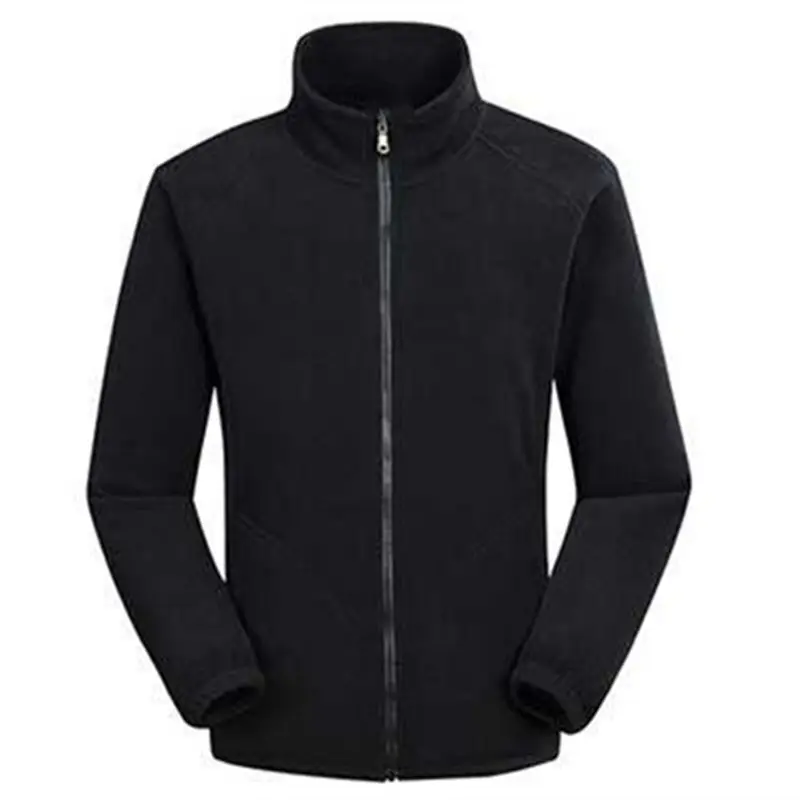 Men's Black Fleece Zipper Jacket Large Plus - Image 4