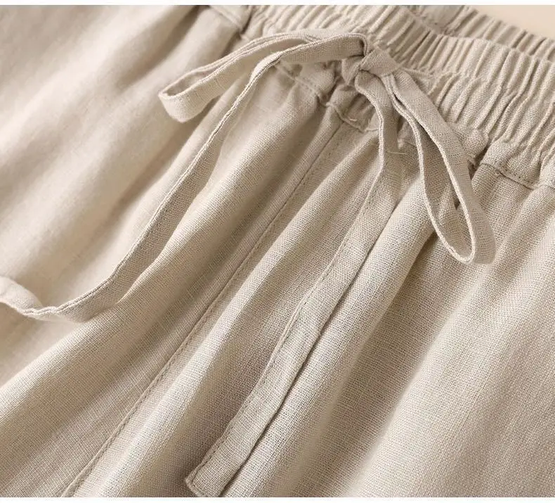 Women's White Elastic Waist Wide Leg Pants Casual Summer — feature 22